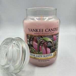 RARE Yankee Candle Retired Large PINK LADY SLIPPER 22 Oz Jar Candle New Unused